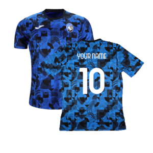 2023-2024 Atalanta Pre-Game Shirt (Blue) (Your Name)