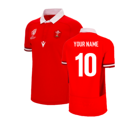 Wales RWC 2023 Home Slim Fit Match Rugby Shirt (Your Name)