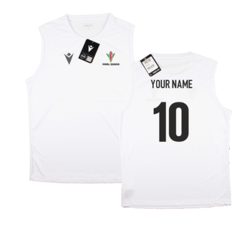 2023-2024 Samoa Rugby Sleeveless Training Jersey (White) (Your Name)