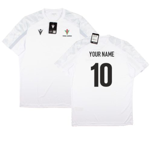 2023-2024 Samoa Rugby Poly Dry Shirt (White) (Your Name)