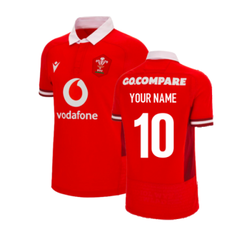 2023-2024 Wales Rugby WRU Home Body Fit Shirt (Your Name)