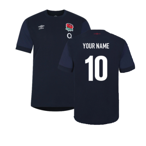 2023-2024 England Leisure Tee (Navy Blazer) (Your Name)