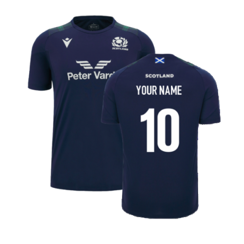 2023-2024 Scotland Rugby Gym Training Shirt (Navy) (Your Name)