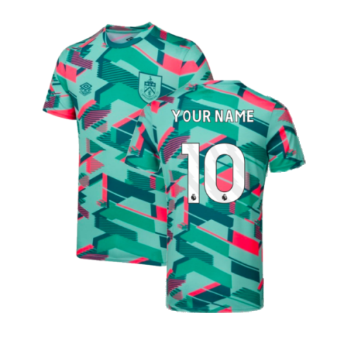 2023-2024 Burnley Pre-Match Warm Up Jersey (Aqua Haze) (Your Name)