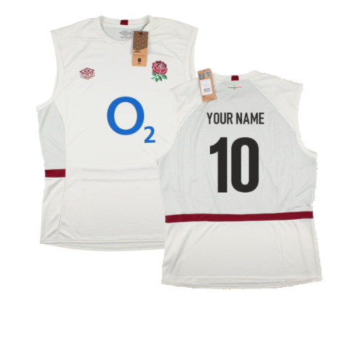 2023-2024 England Rugby Sleeveless Shirt (Foggy Dew) (Your Name)