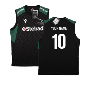 2023-2024 Newcastle Falcons Sleeveless Rugby Tee (Black)