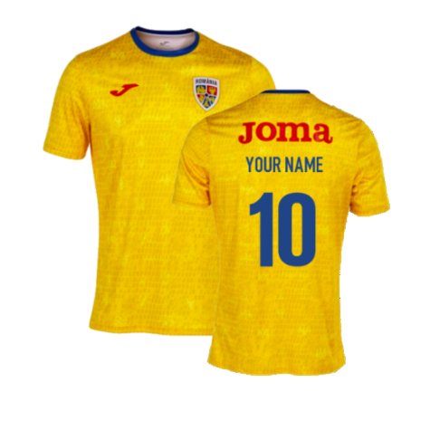 2022-2023 Romania Pre-Match Warm Up Shirt (Yellow) (Your Name)