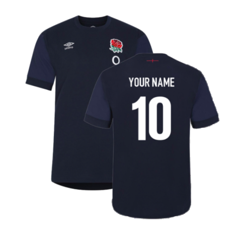 2023-2024 England Rugby Warm Up Jersey - Kids (Navy Blazer) (Your Name)