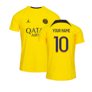 2023-2024 PSG Pre-Match Shirt (Yellow) (Your Name)