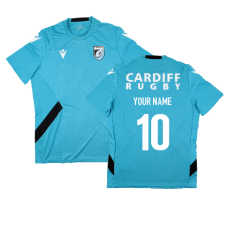 2023-2024 Cardiff Blues Rugby Training Poly Shirt (Aqua) (Your Name)