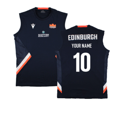 2023-2024 Edinburgh Rugby Training Vest (Navy) (Your Name)