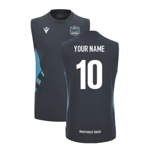 2023-2024 Glasgow Warriors Rugby Sleeveless Vest (Grey) (Your Name)