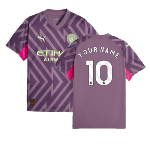 2023-2024 Man City Goalkeeper Shirt (Purple Charcoal) - Kids (Your Name)