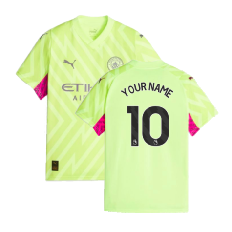 2023-2024 Man City Goalkeeper Shirt (Yellow) - Kids (Your Name)