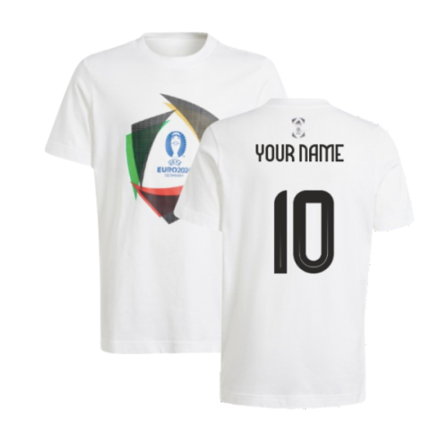 adidas Euro 2024 Official Emblem Ball Tee (White) - Kids (Your Name)