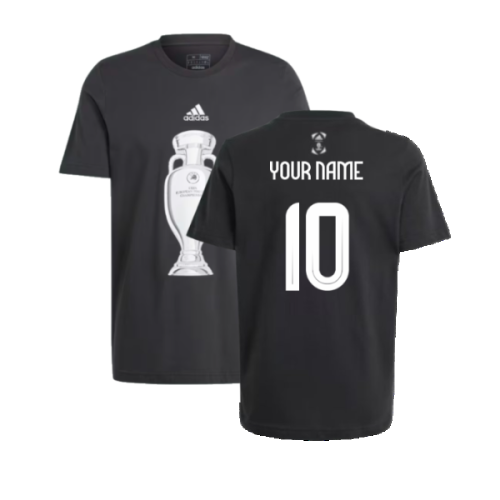 adidas Euro 2024 Official Emblem Trophy T-Shirt - Black (Your Name)