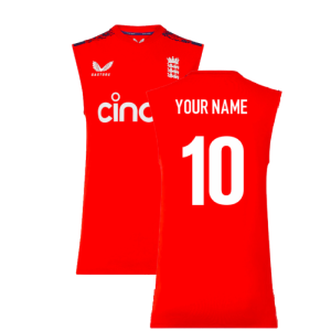 2024 England Cricket T20 Sleeveless Vest (Red)