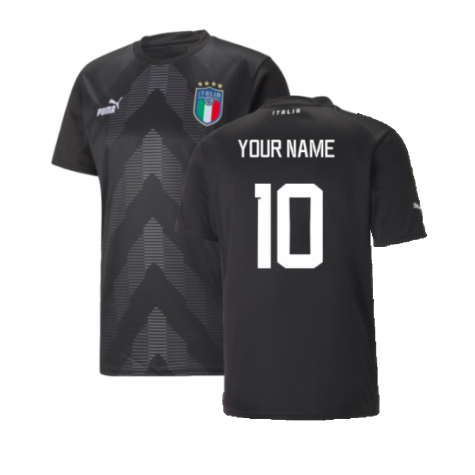 2022-2023 Italy Goalkeeper Shirt (Black) (Your Name)