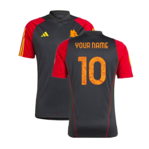 2023-2024 AS Roma Training Shirt (Black) (Your Name)