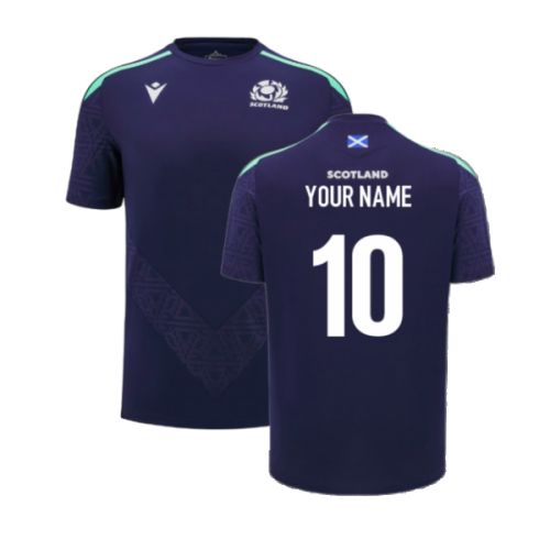 2024-2025 Scotland Rugby Poly Training Shirt (Navy) (Your Name)