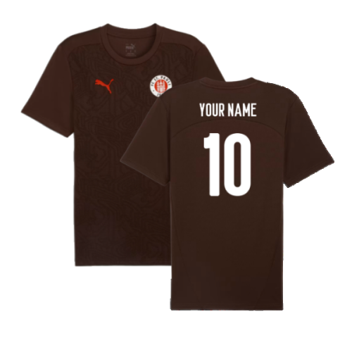 2024-2025 St Pauli Training Shirt (Dark Chocolate) (Your Name)