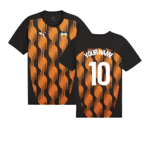 2024-2025 Valencia Pre-Match Shirt (Black) (Your Name)