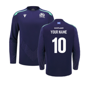 2024-2025 Scotland Rugby LS Training Poly Shirt (Navy)