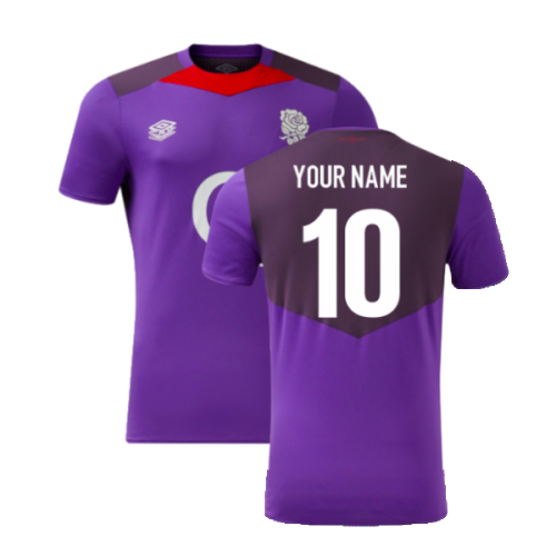 2024-2025 England Rugby Gym Tee (Violet) - Kids (Your Name)