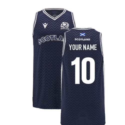 2024-2025 Scotland Rugby Basketball Singlet (Navy) (Your Name)