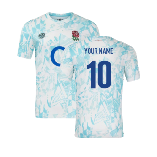 2024-2025 England Rugby Warm Up Jersey (White) - Kids (Your Name)