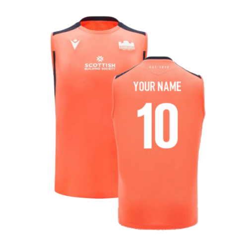 2024-2025 Edinburgh Rugby Sleeveless Jersey (Orange) (Your Name)