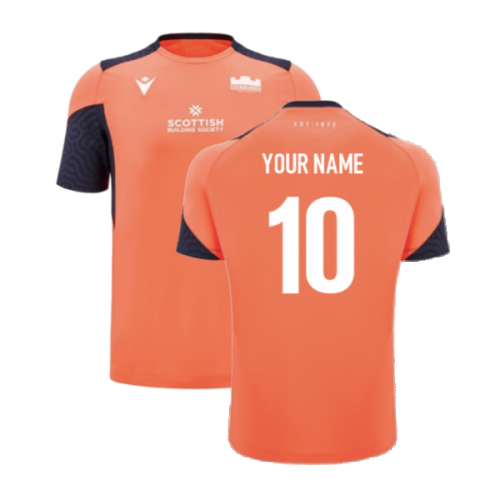 2024-2025 Edinburgh Rugby Poly Training Shirt (Orange) (Your Name)