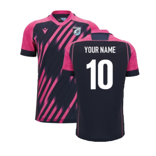 2024-2025 Cardiff Blues Rugby Training Jersey (Pink-Navy) (Your Name)