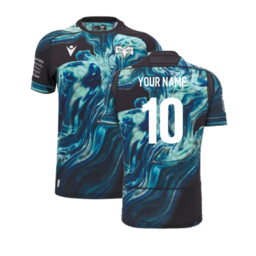 2024-2025 Ospreys Rugby Training Jersey (Blue) (Your Name)