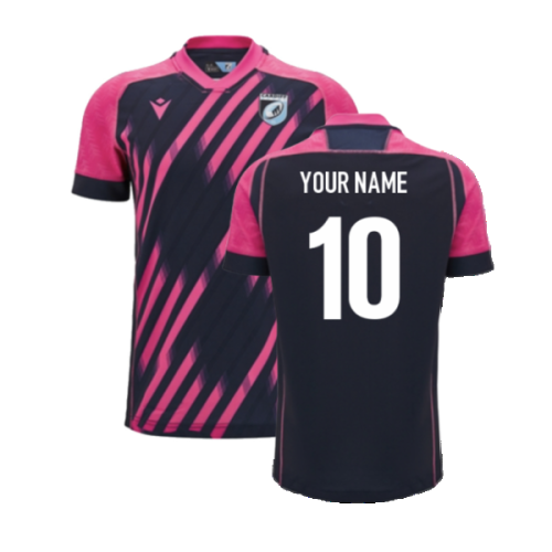 2024-2025 Cardiff Rugby Training Jersey (Navy-Pink) - Kids (Your Name)