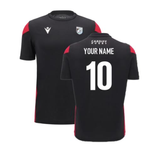 2024-2025 Cardiff Blues Rugby Training Tee (Black) (Your Name)