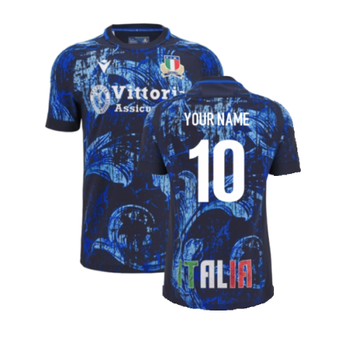 2024-2025 Italy Rugby Training Jersey (Navy) (Your Name)