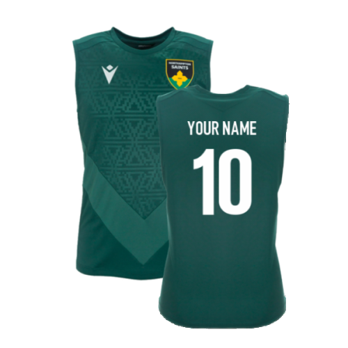 2024-2025 Northampton Saints Training Poly Shirt (Green) (Your Name)