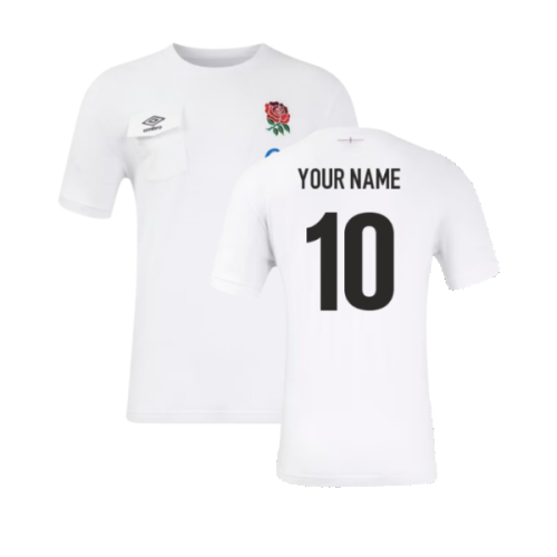 2024-2025 England Rugby Presentation Tee (White) (Your Name)