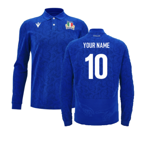 2024-2025 Italy Rugby LS Cotton Home Shirt (Your Name)