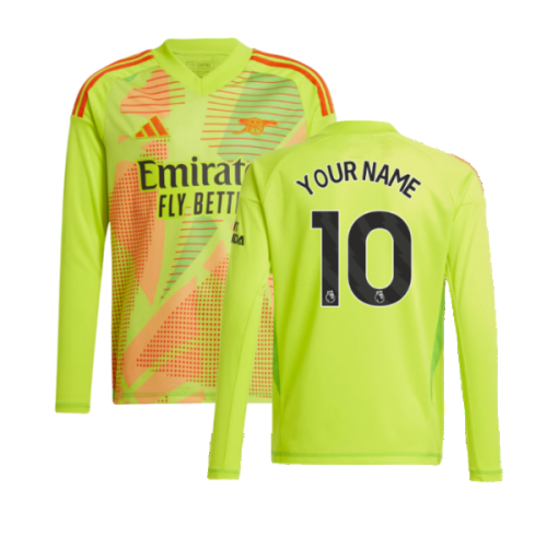 2024-2025 Arsenal Home Goalkeeper Shirt (Yellow) - Kids (Your Name)