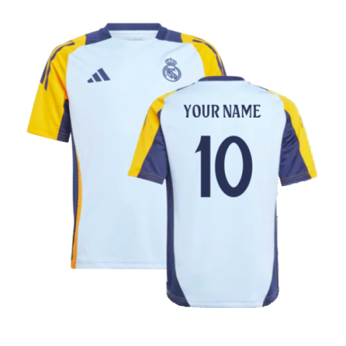 2024-2025 Real Madrid Training Shirt (Glow Blue) - Kids (Your Name)