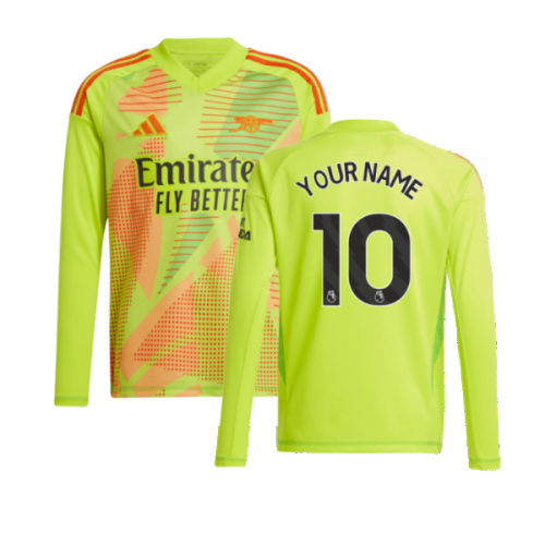 2024-2025 Arsenal Home Goalkeeper Shirt (Yellow) - Kids (Your Name)