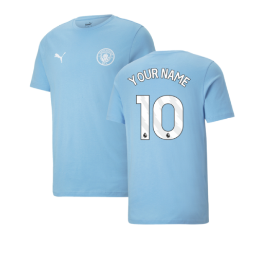 2025-2026 Man City FtblESS Tee (Sky) (Your Name)