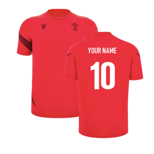 2025-2026 Wales WRU Training Player Shirt (Red) (Your Name)