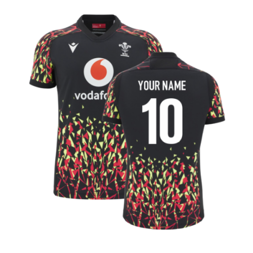 2025-2026 Wales WRU Rugby Training Jersey (Black) (Your Name)