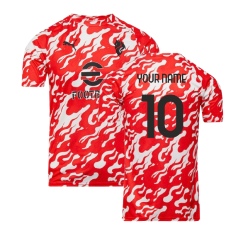 2025-2026 AC Milan Warm Up Jersey (White) (Your Name)