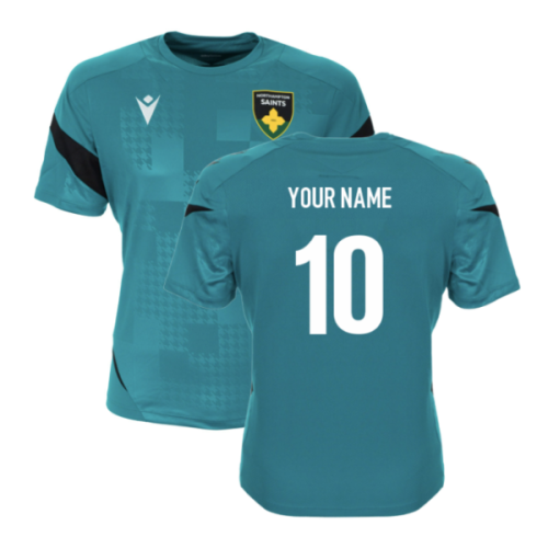 2025-2026 Northampton Saints Training Poly T-Shirt (Green) (Your Name)
