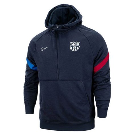 2021-2022 Barcelona Fleece Travel Hoodie (Obsidian) - Kids