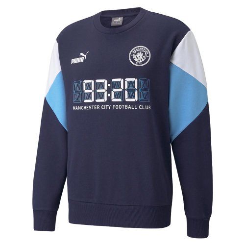 2021-2022 Man City FtblCulture Crew Sweat (Navy)